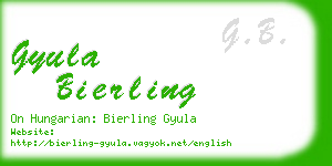 gyula bierling business card